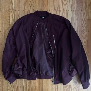 H&M Maroon Bomber Jacket (XL)